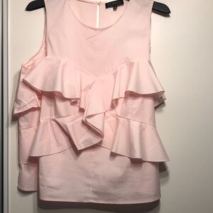 Pink Ruffled Sleeveless Top